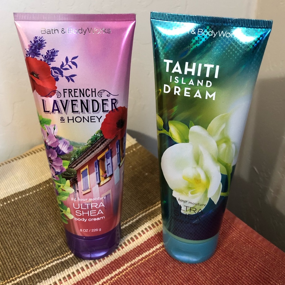 Bath & Body Works French Lavender & Honey + Tahiti Island Dream Shea Body Cream